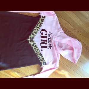 NWOT-Justice pink & black hoodie sweatshirt